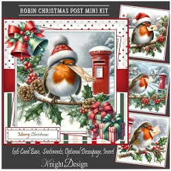Robin Christmas Post With 4 Toppers