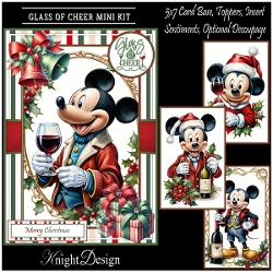 Glass Of Cheer With Set Of 4 Toppers