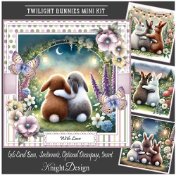 Twilight Bunnies With Set Of 4 Toppers