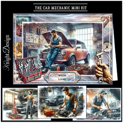 The Car Mechanic With Set Of 4 Toppers