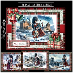The Scottish Piper With Set Of 4 Toppers