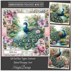 Embroidered Peacock Mini Kit