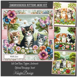 Embroidered Kittens Mini Kit