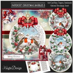 Papercut Christmas Baubles 3 Mini Page Kit