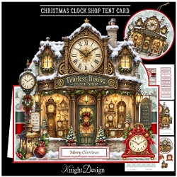 Christmas Clock Shop Tent Card Mini Kit