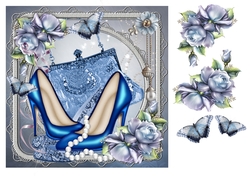Beautiful Handbag, Shoes and roses birthday card
