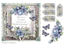 Floral Verse card front with decoupage and sentiments
