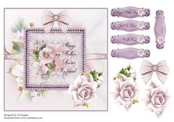 Mothers Day card front with decoupage and sentiments
