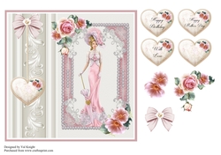Elegance card front with decoupage and sentiments