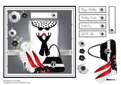 Fashion Style card front with decoupage and sentiments