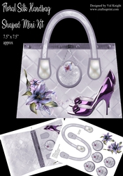 Lilac Floral Silk Handbag Shaped Card Mini Kit