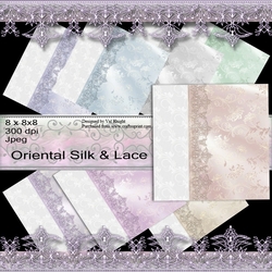 Delicate Oriental Silk & Lace Backgrounds