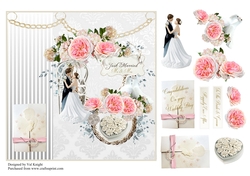 Just Married Wedding Card Front With Decoupage