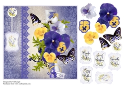 Floral Card Front With Decoupage
