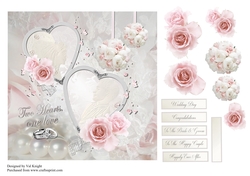 Roses Wedding Card Front With Decoupage