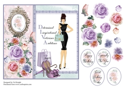Diva Card Front With Decoupage