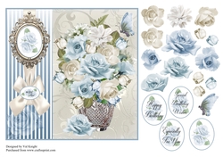 Blue Rose Summer Vase