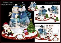 Christmas Snowman Couple Shaped Mini Page Kit