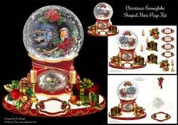 Floral Christmas Snowglobe Mini Page Kit