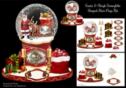 Santa and Sleigh Christmas Snowglobe Mini Page Kit