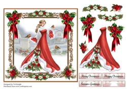 Christmas Elegance Card Front With Decoupage