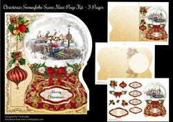 Snowglobe Christmas Scene Shaped Mini Page Kit