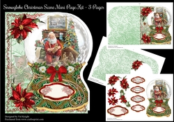 Snowglobe Santa Christmas Scene Shaped Mini Page Kit
