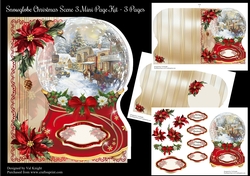 Snowglobe Christmas Scene 3 Shaped Mini Page Kit
