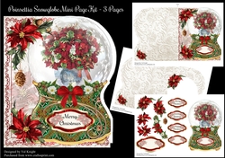 Poinsettia Christmas Snowglobe Shaped Mini Page Kit