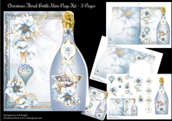 Christmas Floral Bottle Shaped 3 Page Mini Page Kit