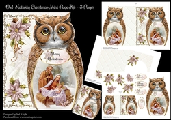 Owl Nativity Scene Christmas Shaped Mini Page Kit