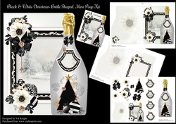 Black & White Christmas - Bottle Shaped Mini Page Kit