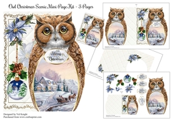 Owl Scenic Christmas Shaped Mini Page Kit