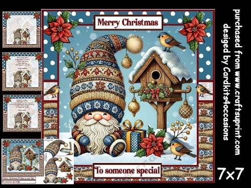 Christmas Gnome feeds the birds