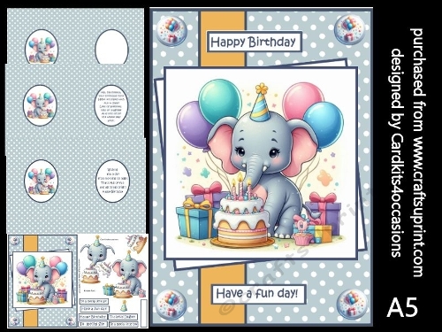 Elephants birthday surprise A5