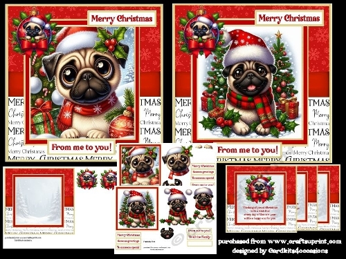 Cute Christmas pug