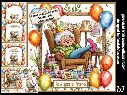 old people and birthday cards