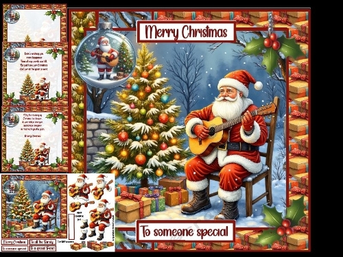 Santas Guitar Playing