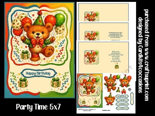 Party Bear 5x7