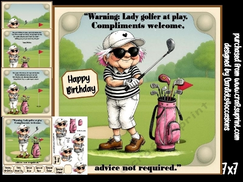 Warning lady golfer at play