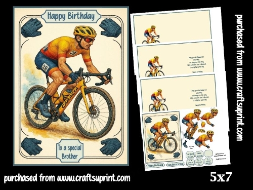 On your bike with sunshine and tailwinds 5x7
