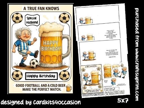 Football laughter and a pint 5x7