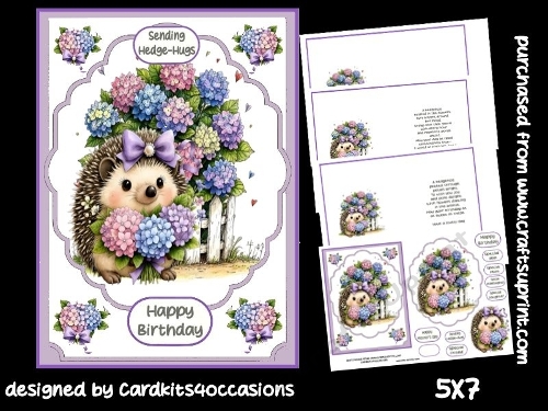 Hedge hugs and flowers 5x7