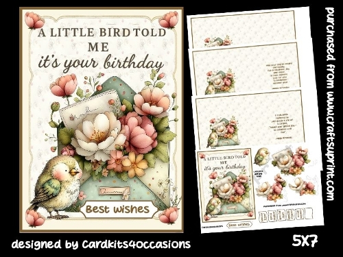 A little bird told me its your birthday 5x7