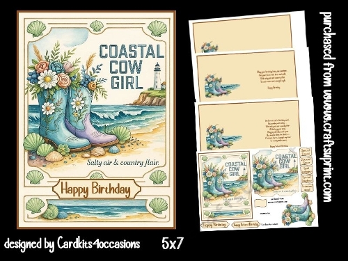 Coastal cow girl 5x7