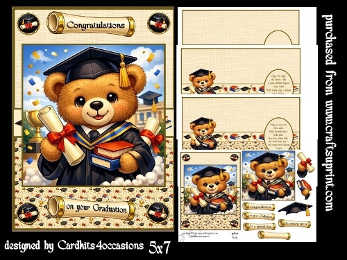 Graduation Bear Male 5x7