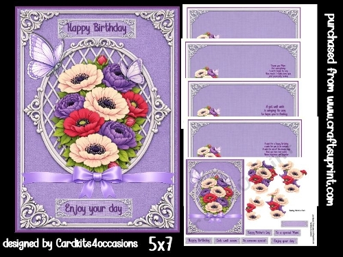 Lattice framed flowers 5x7