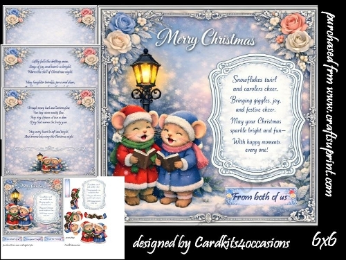 Little mouse carolers 6x6