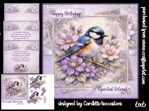 Feathers and Flowers 6x6