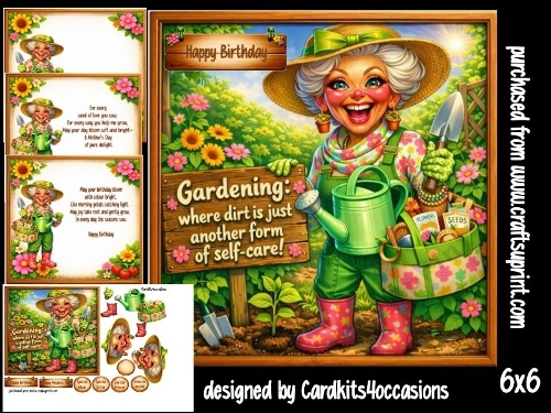 Hilda in the garden 6x6